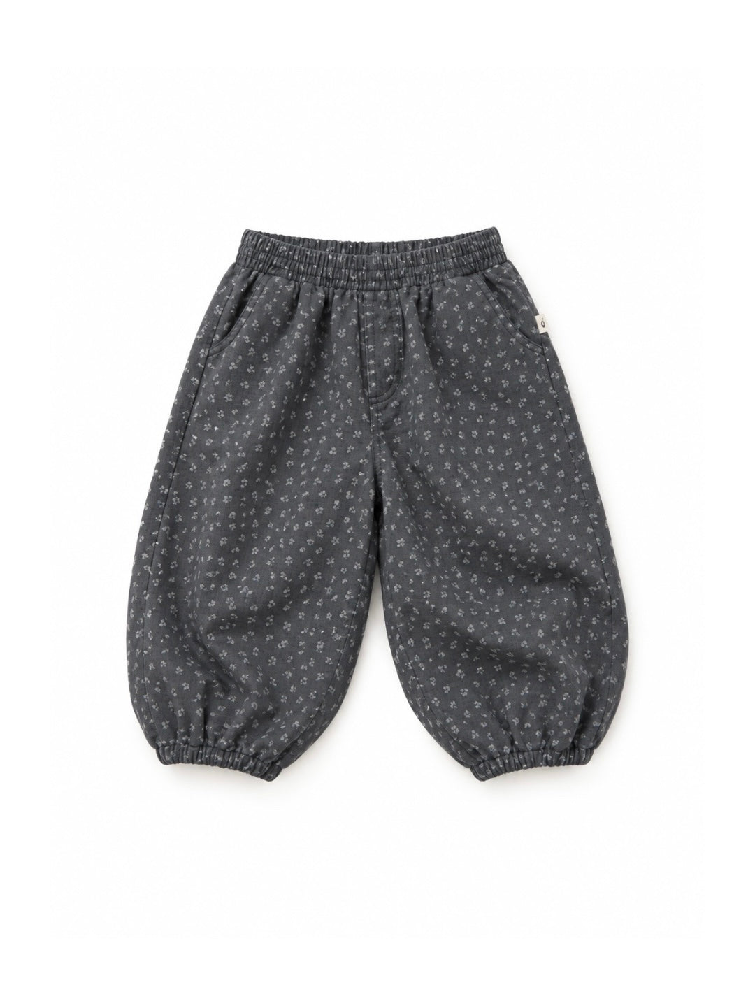 Floral  Cozy Pants - Charcoal