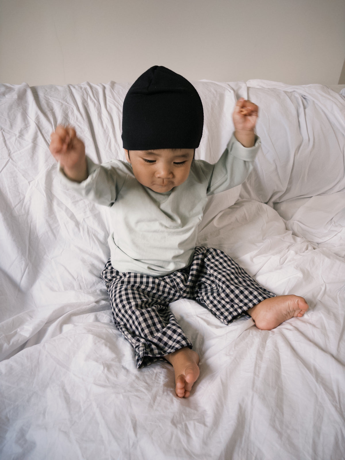 Little Check Pants - Black