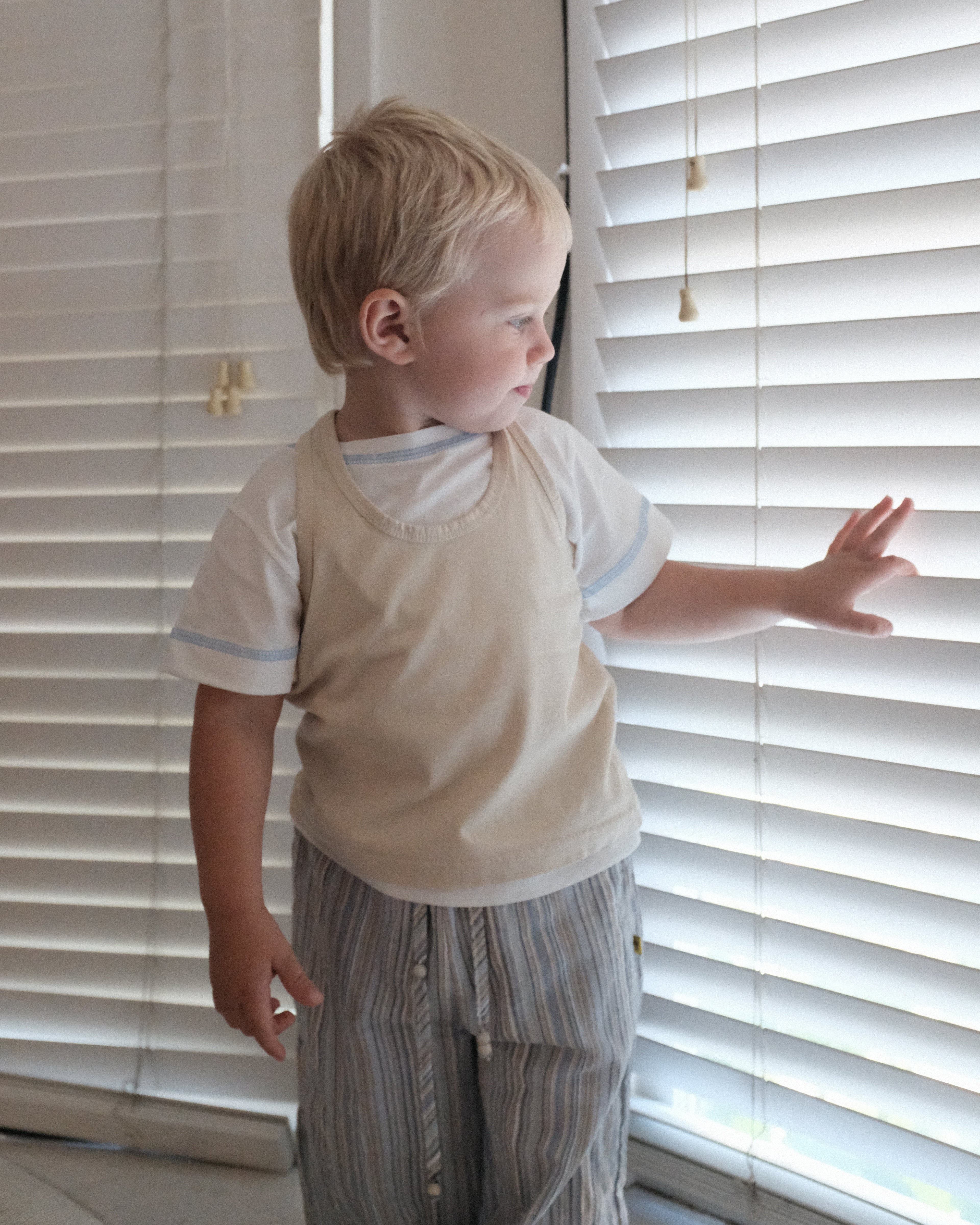 Silket Rib Top - White/Blue