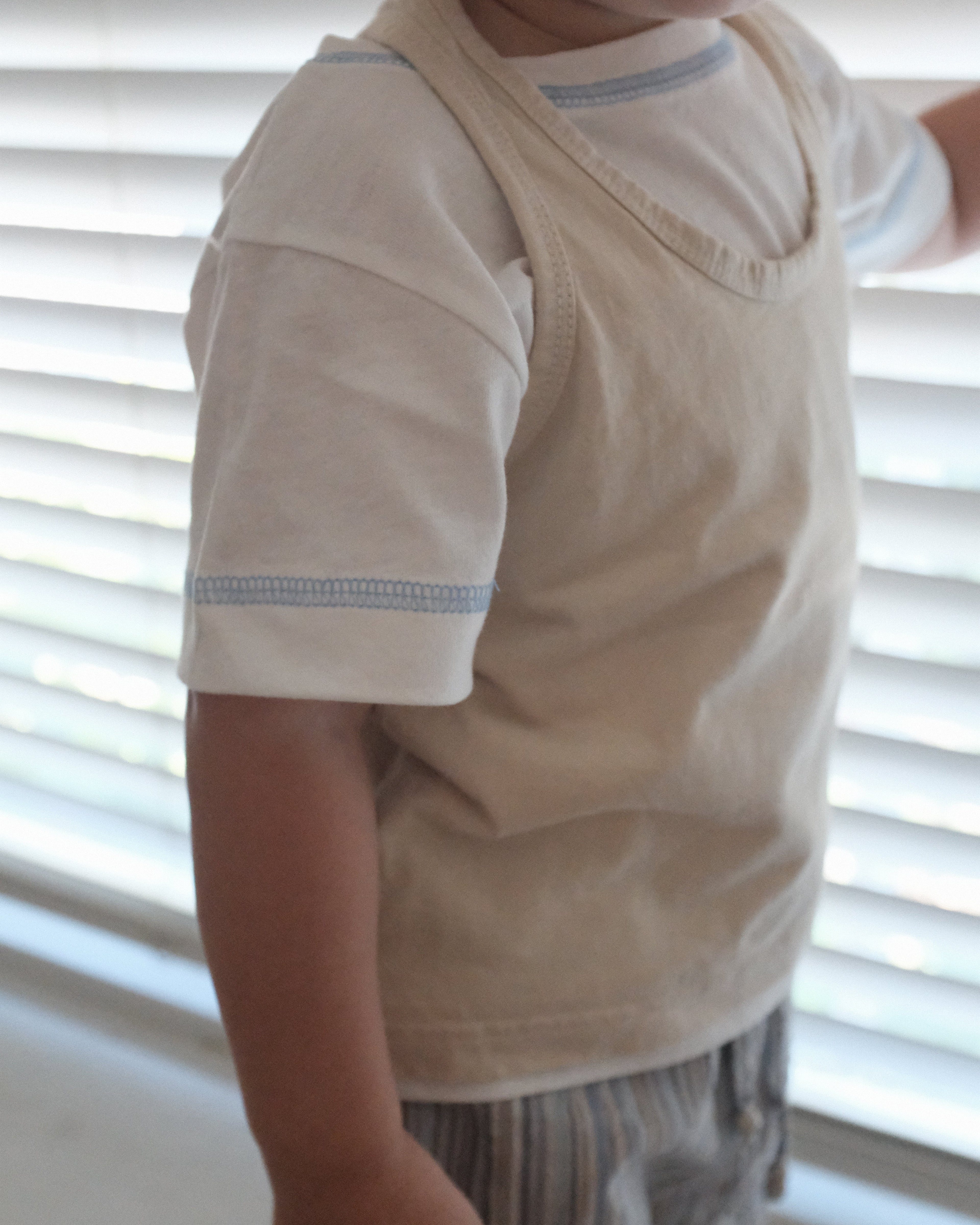 Silket Rib Top - White/Blue