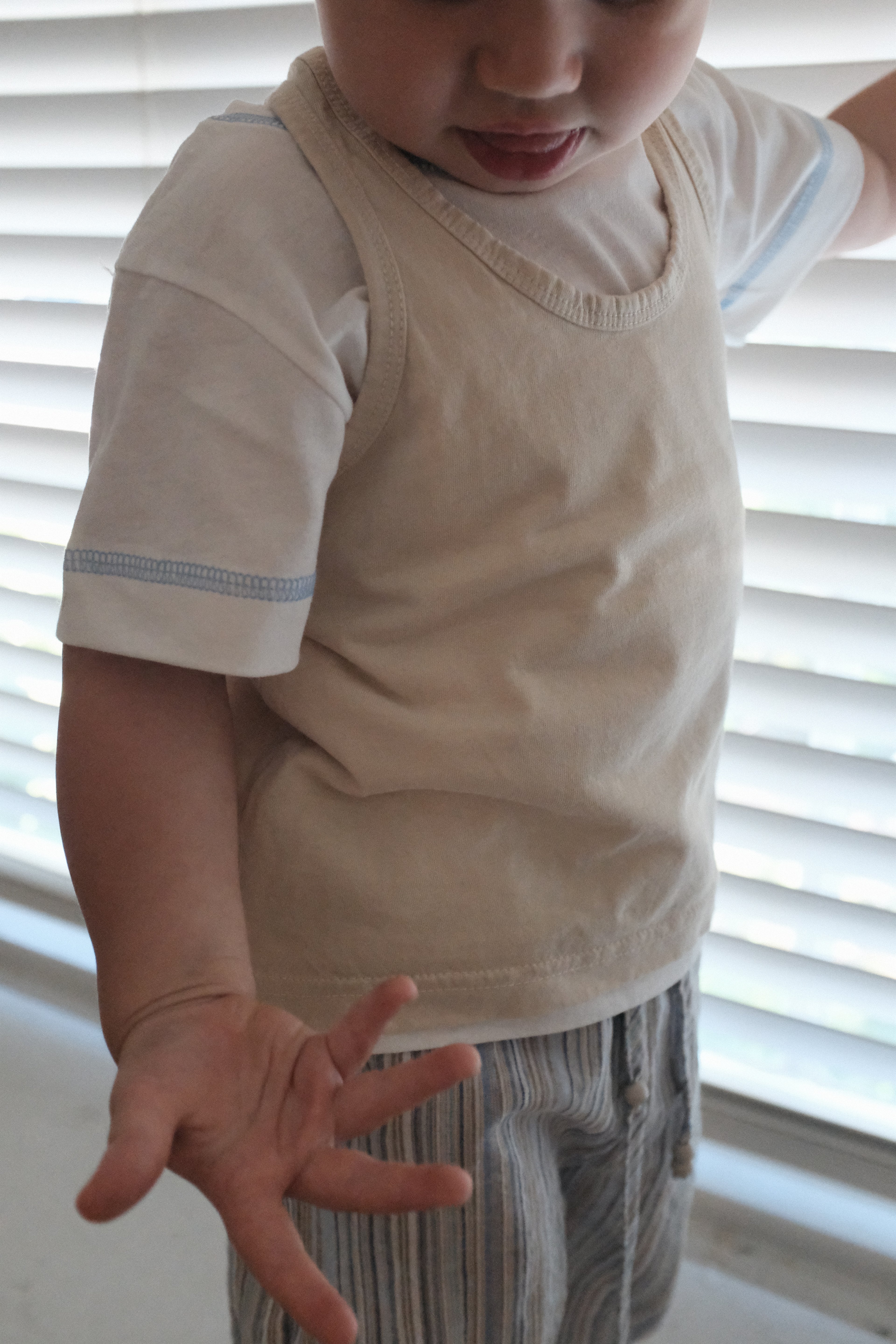 Oversized Sleeveless Top - Beige
