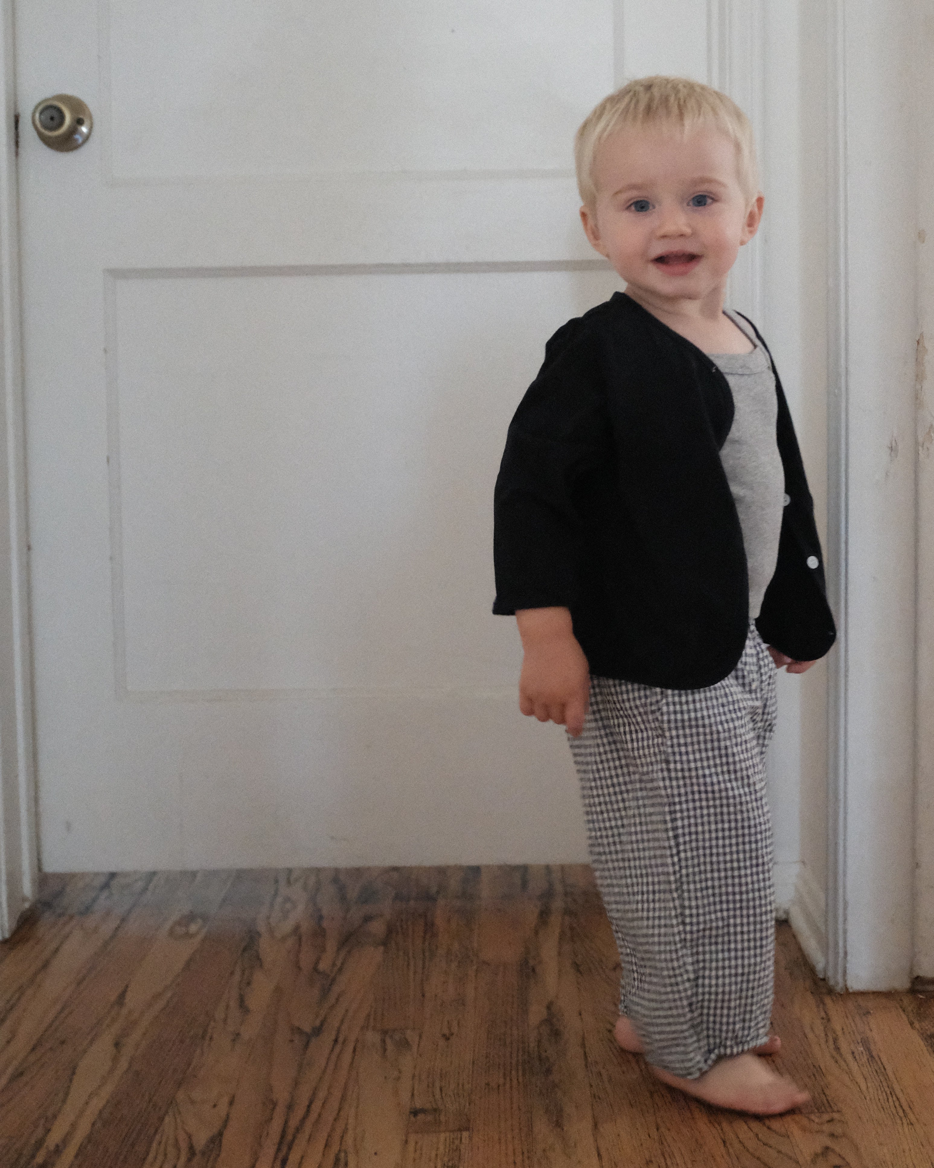 Gingham Play Pants - Black