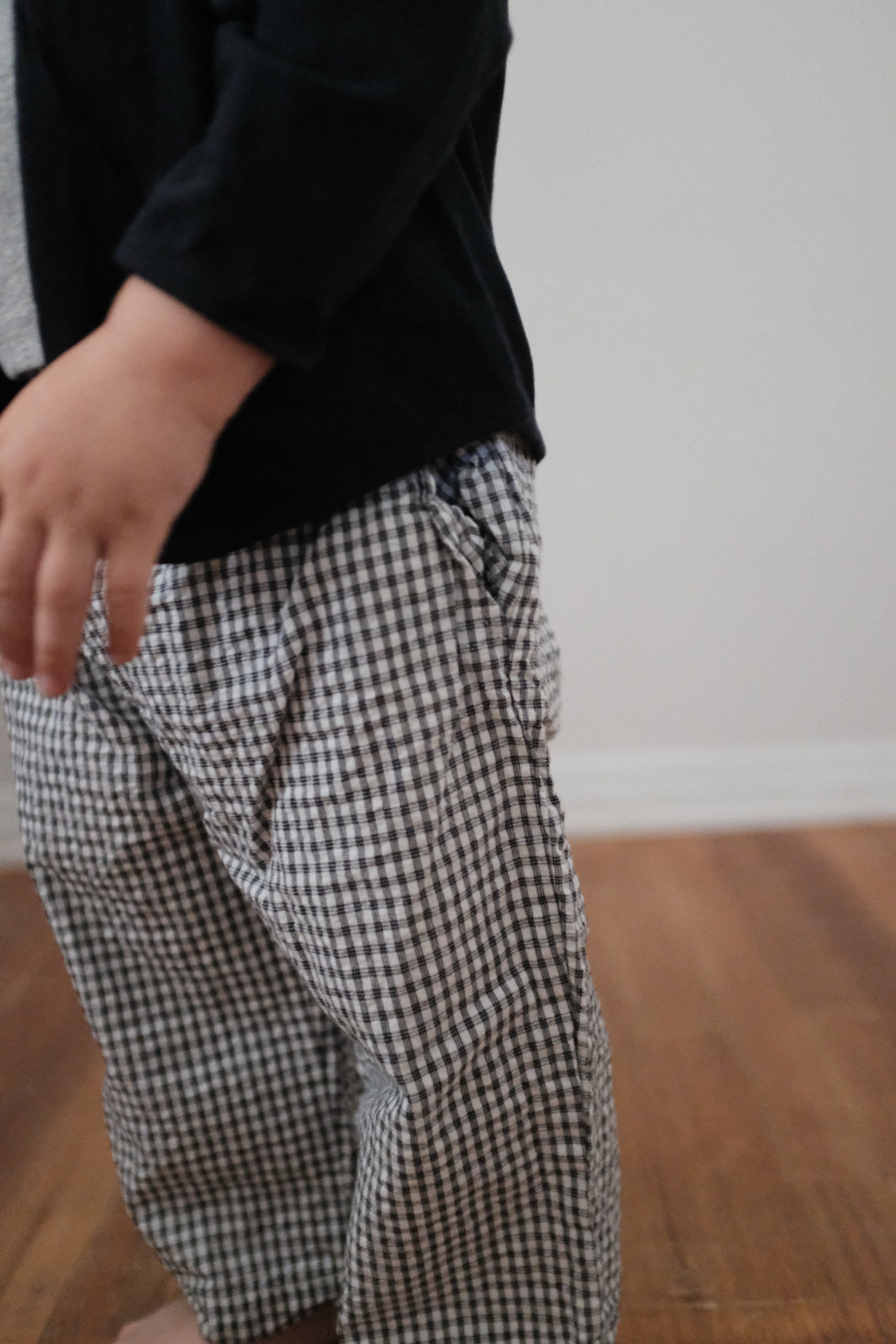 Gingham Play Pants - Black