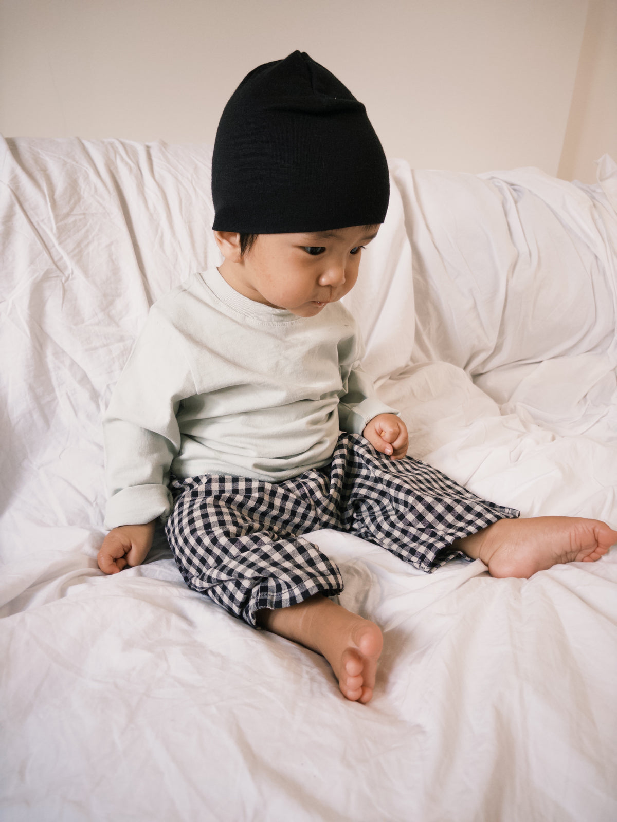 Little Check Pants - Black
