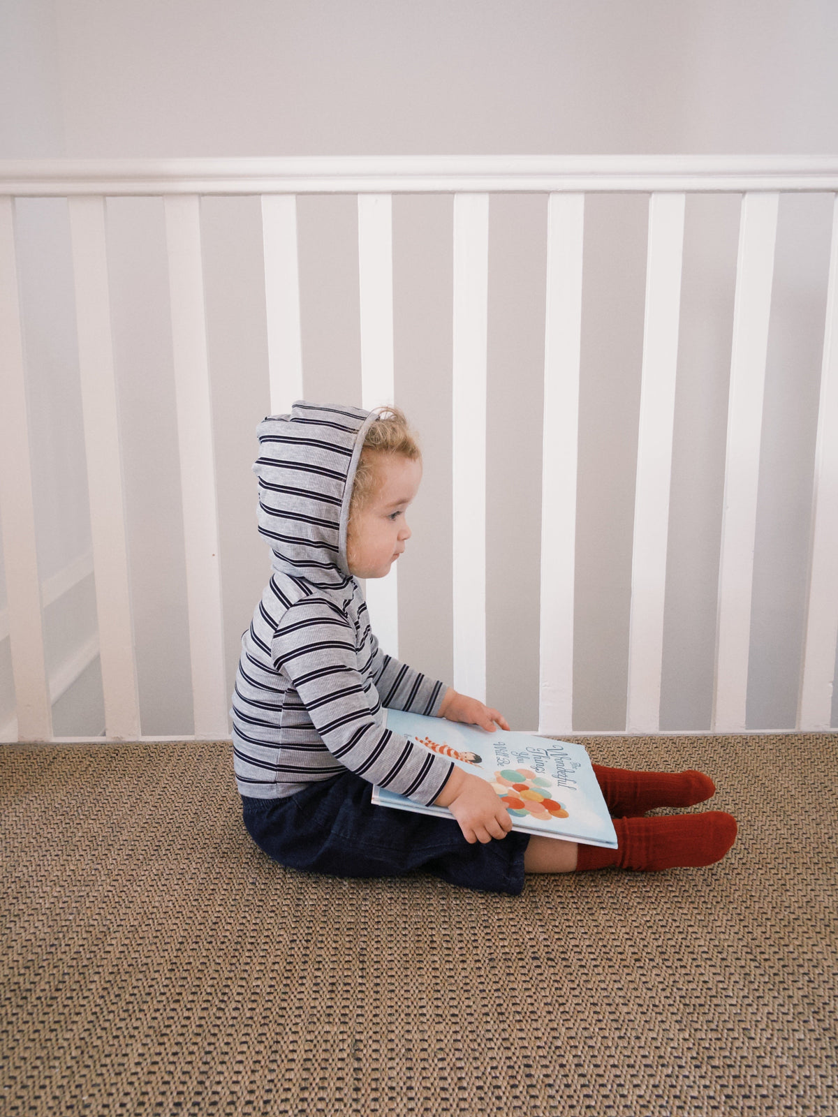 Stripe Hood Pullover - Gray Stripe
