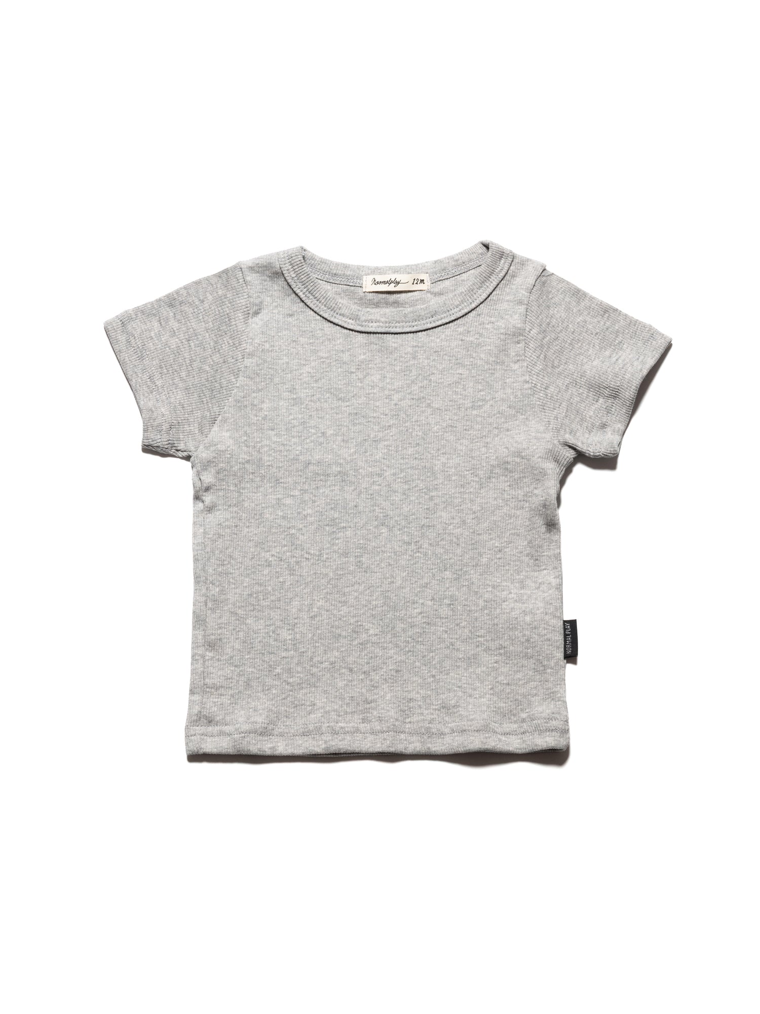 Ribbed Short Sleeve Shirt - Gray