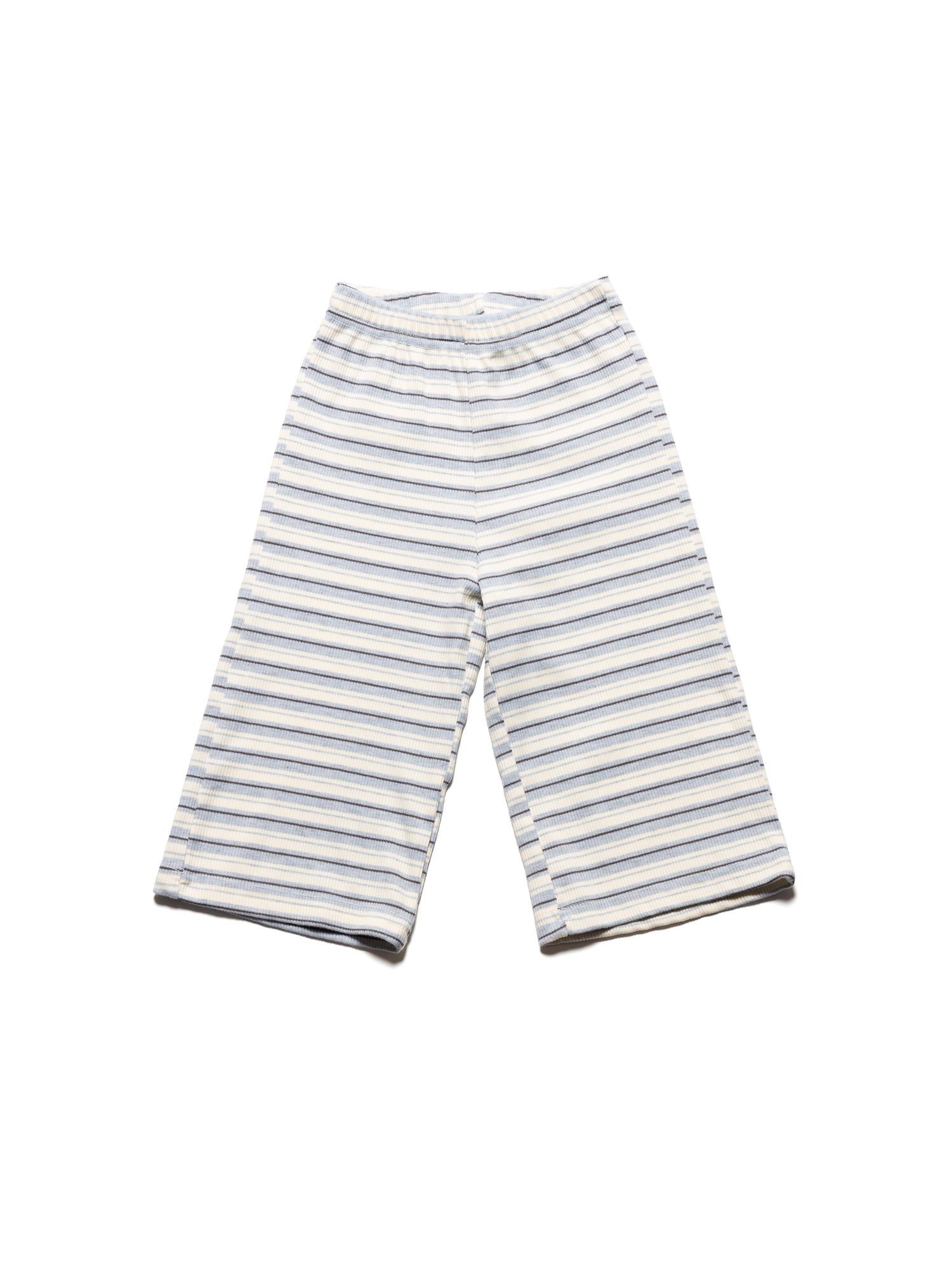 Stripe Knit Wide Pants - Blue