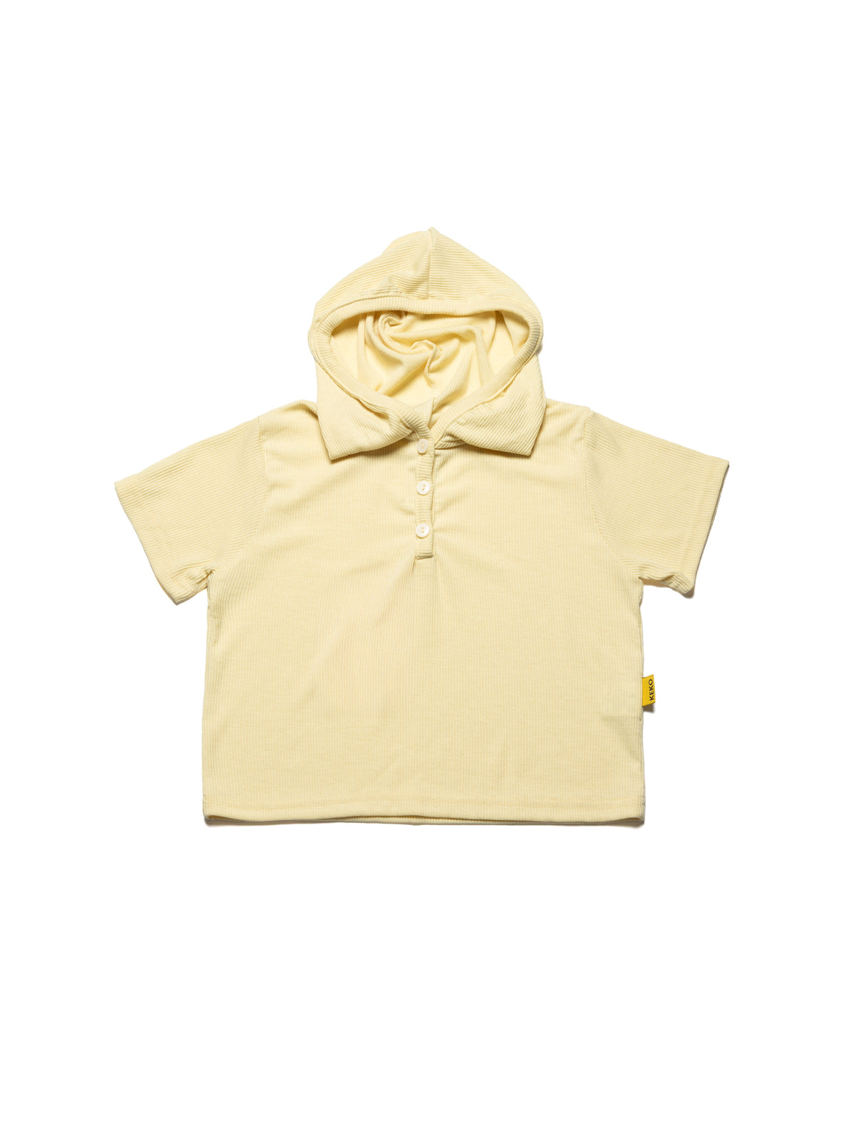 Hooded Short Sleeve Top - Yellow