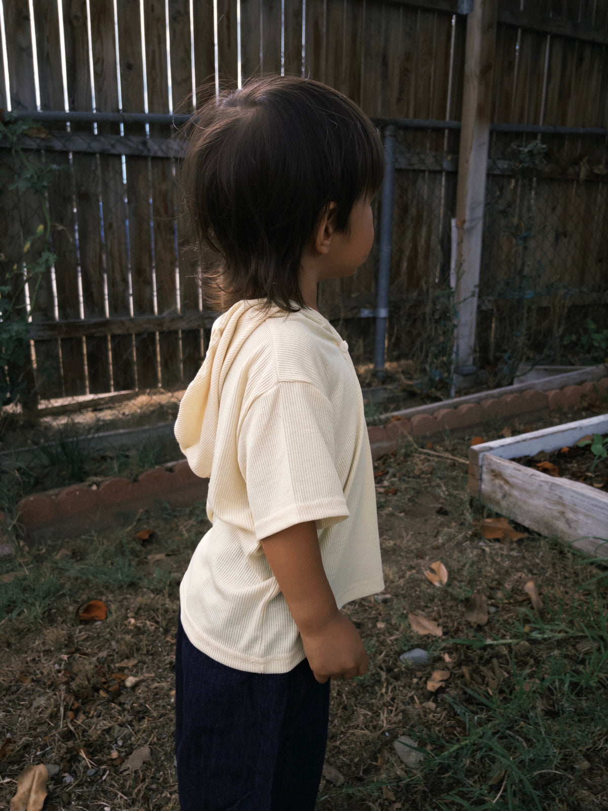 Hooded Short Sleeve Top - Yellow