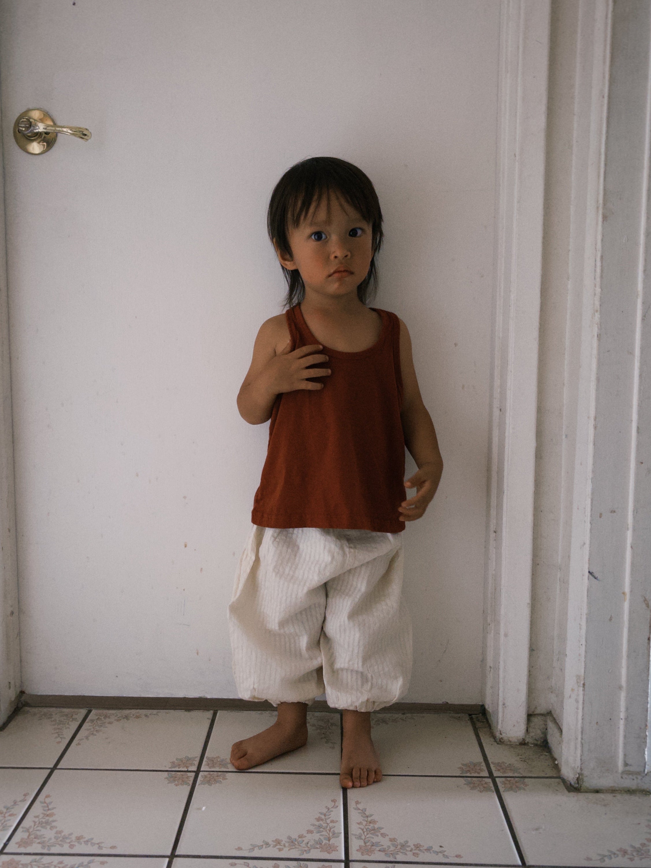 Oversized Sleeveless Top - Brick