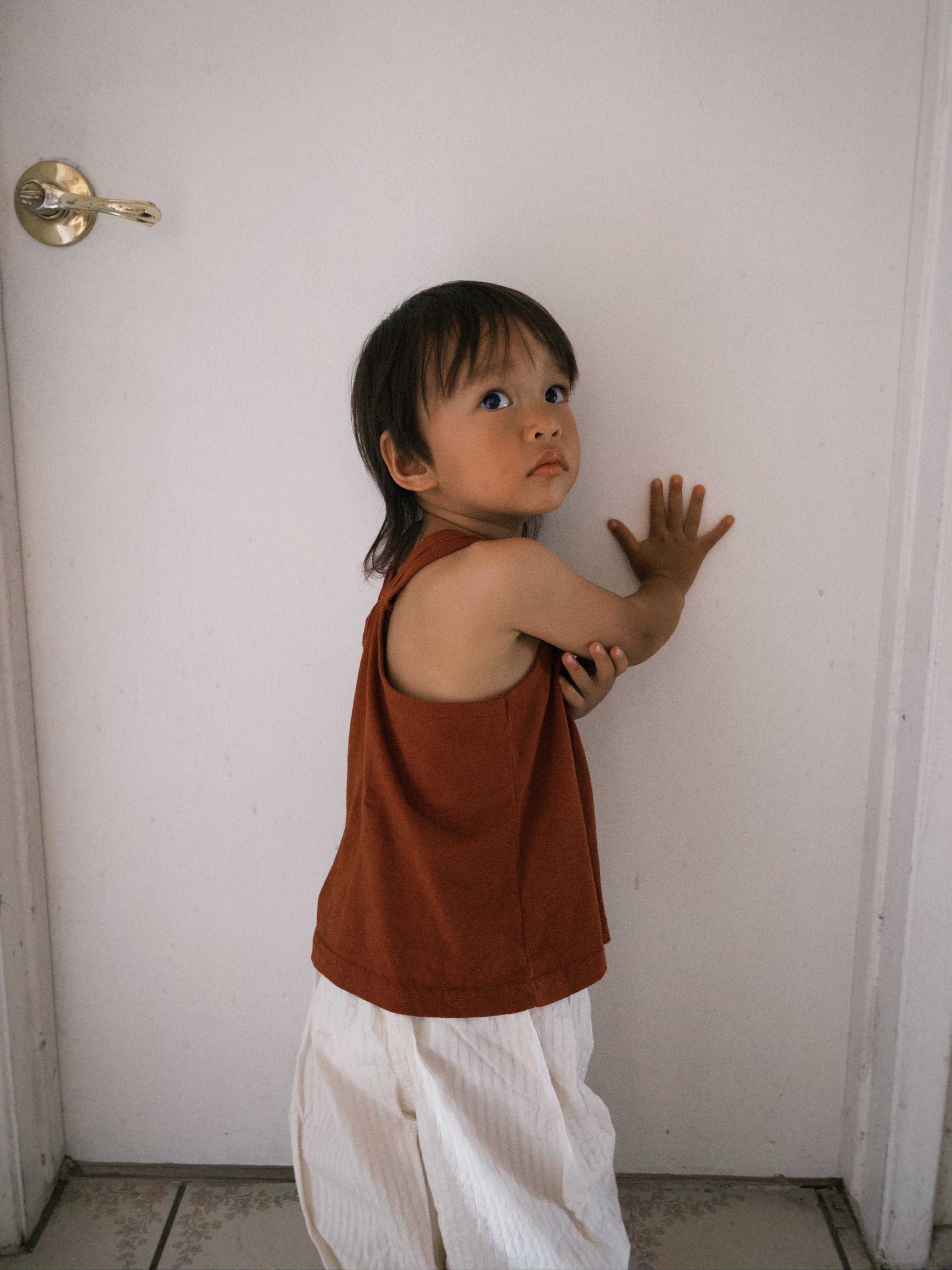 Oversized Sleeveless Top - Brick