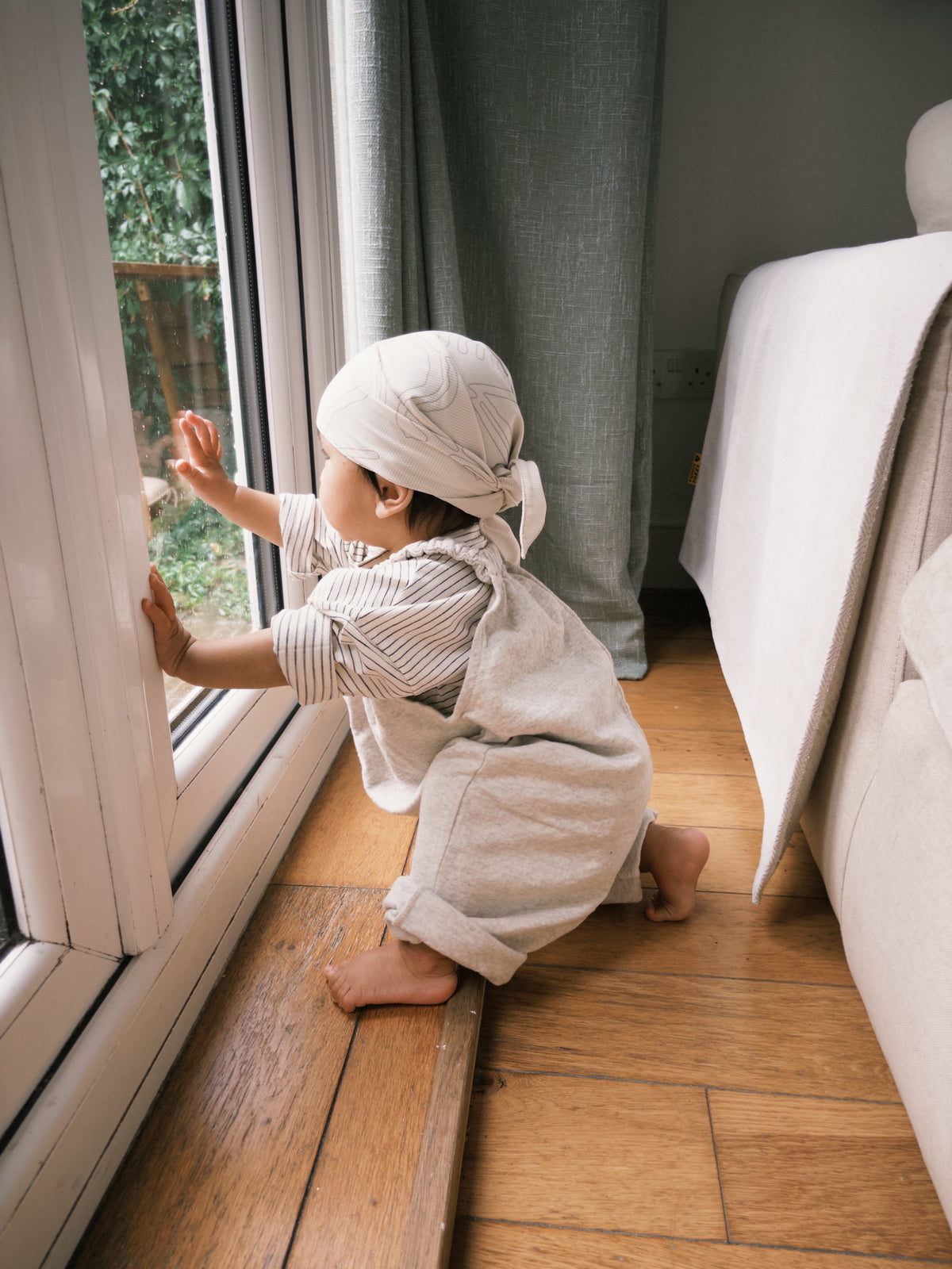 Pointelle Overalls - Oatmeal
